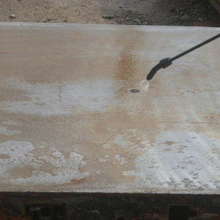 GTC Rust Remover Being Used To Remove Rust From Steel Construction Equipment GTC Rust Remover Being Used To Remove Rust From Steel Construction Equipment