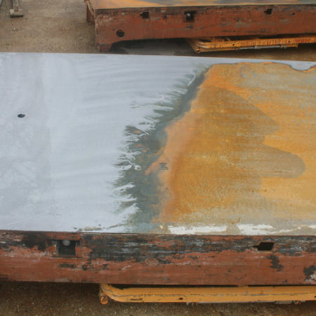 Rust Being Removed From Metal Panel Using GTC Rust Remover Rust Being Removed From Metal Panel Using GTC Rust Remover