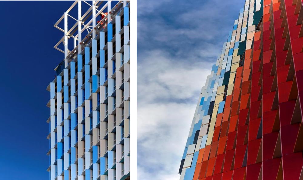 Decorative concrete sealants used on tall building in France